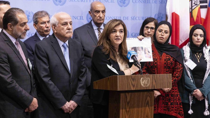FAMILIARES DE LAS VÍCTIMAS DE GAZA PIDEN EN LA ONU UN ALTO AL FUEGO PERMANENTE